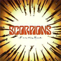 The Scorpions band Face the Heat album cover men facing the sun